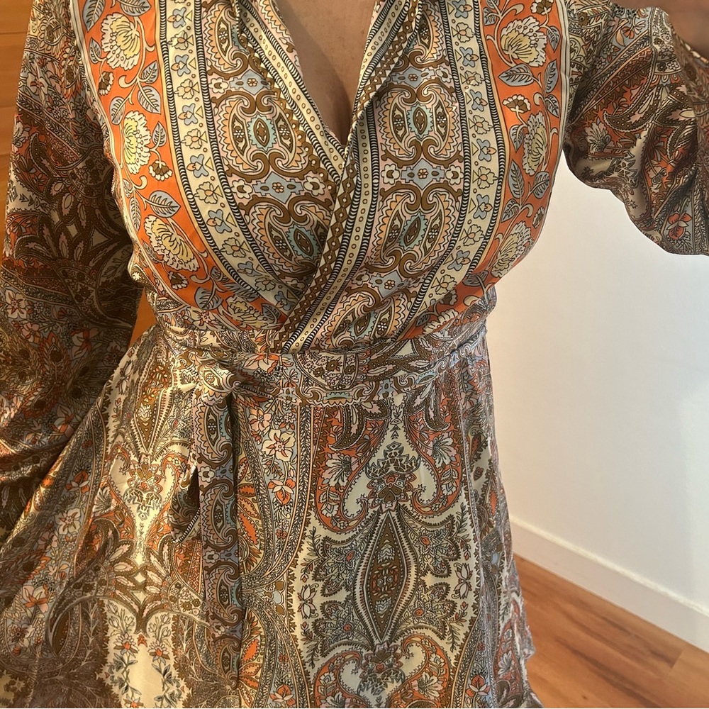 Lulu's Multicolor Paisley Wrap Dress